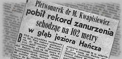 Rekordowe nurkowania w latach 60-dziesiątych XX-wieku w Polsce.